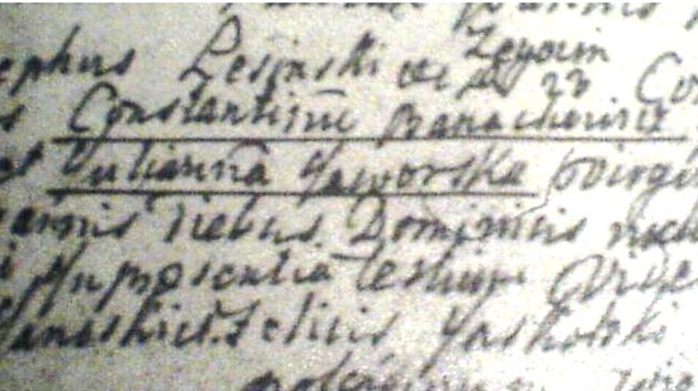 Banachowicz 1806 — wpis metrykalny