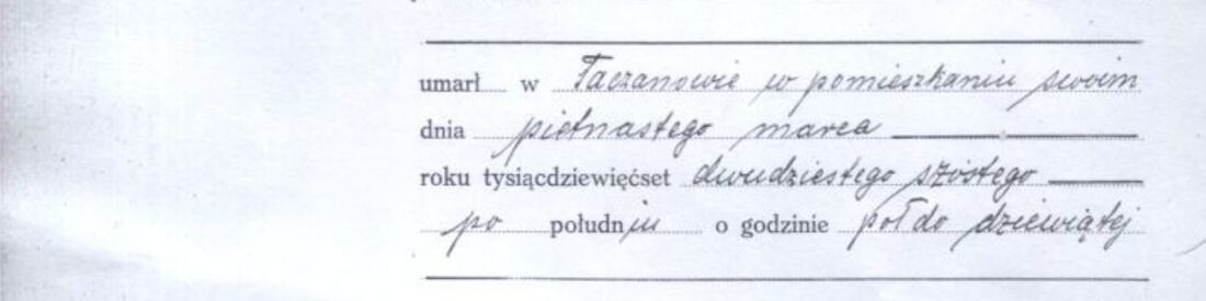 Akt zgonu — data i godzina śmierci